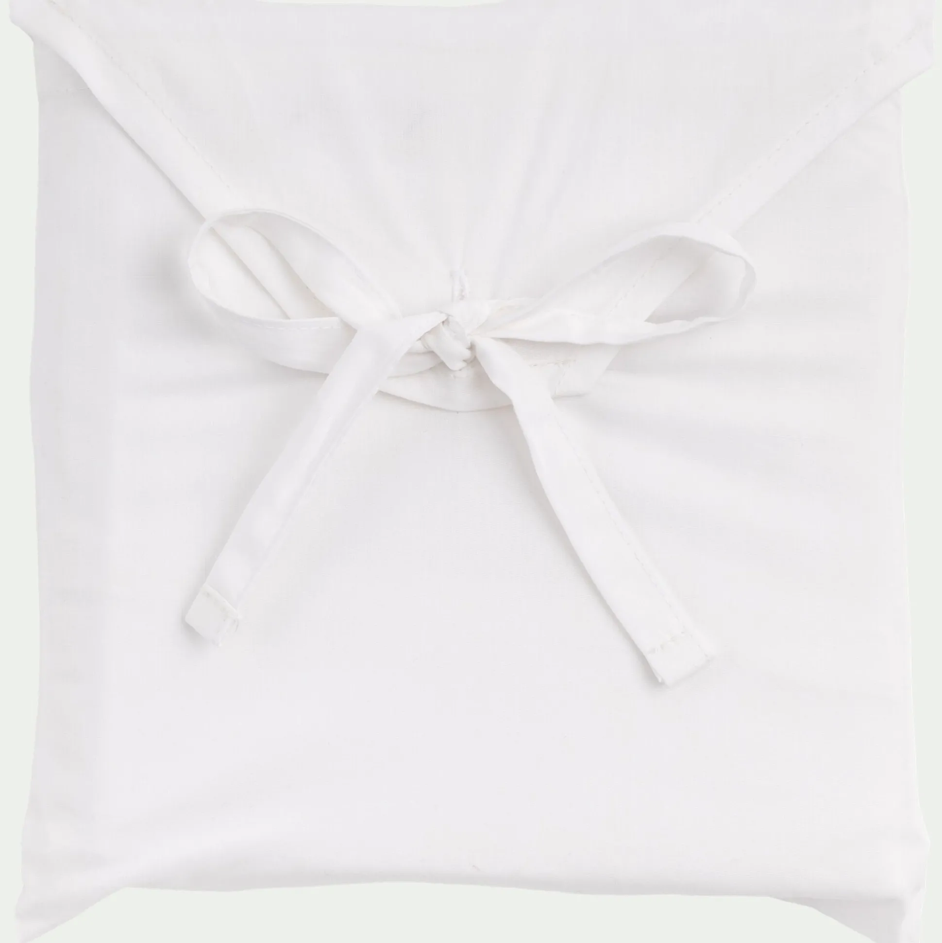 Lot de 2 taies d'oreiller en percale de coton 50x70cml avec liseré tressé beige alpilles - blanc