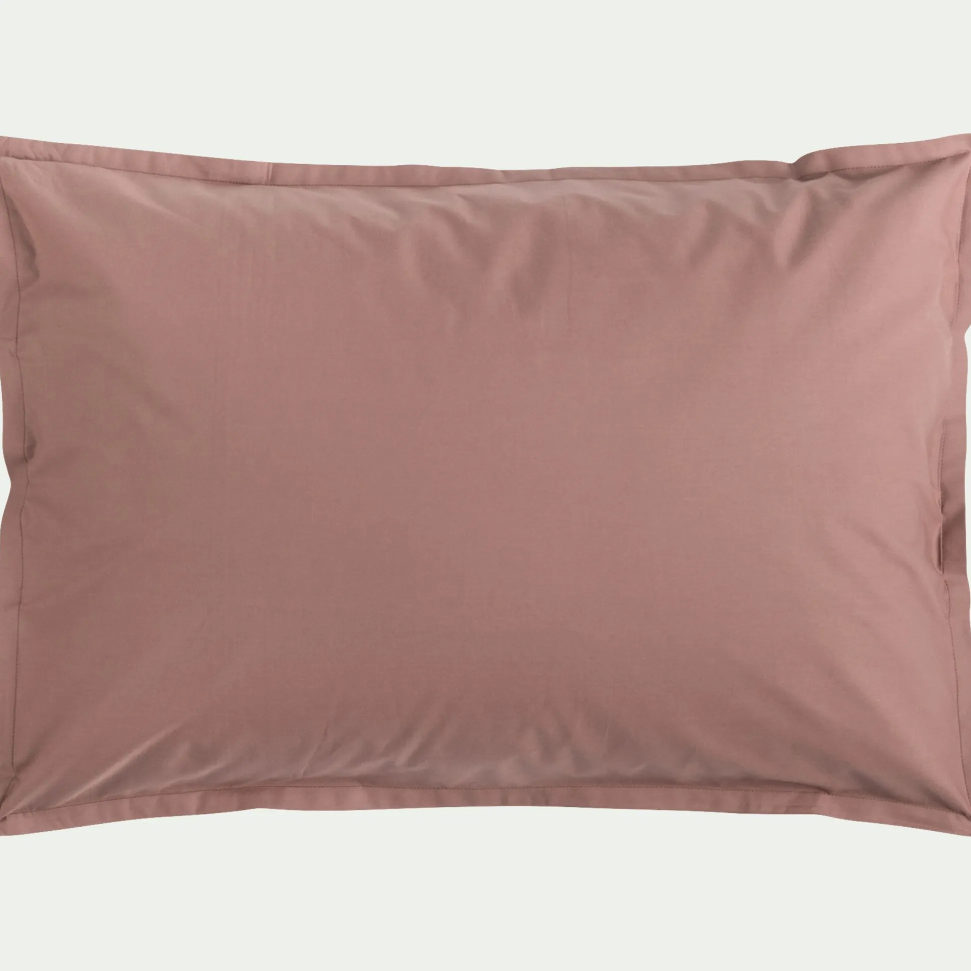 Lot de 2 taies d'oreiller en percale de coton - brun rhassoul 50x70cm