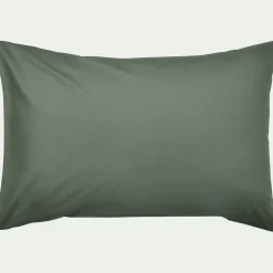 Lot de 2 taies d'oreiller en coton - vert cèdre 50x70cm