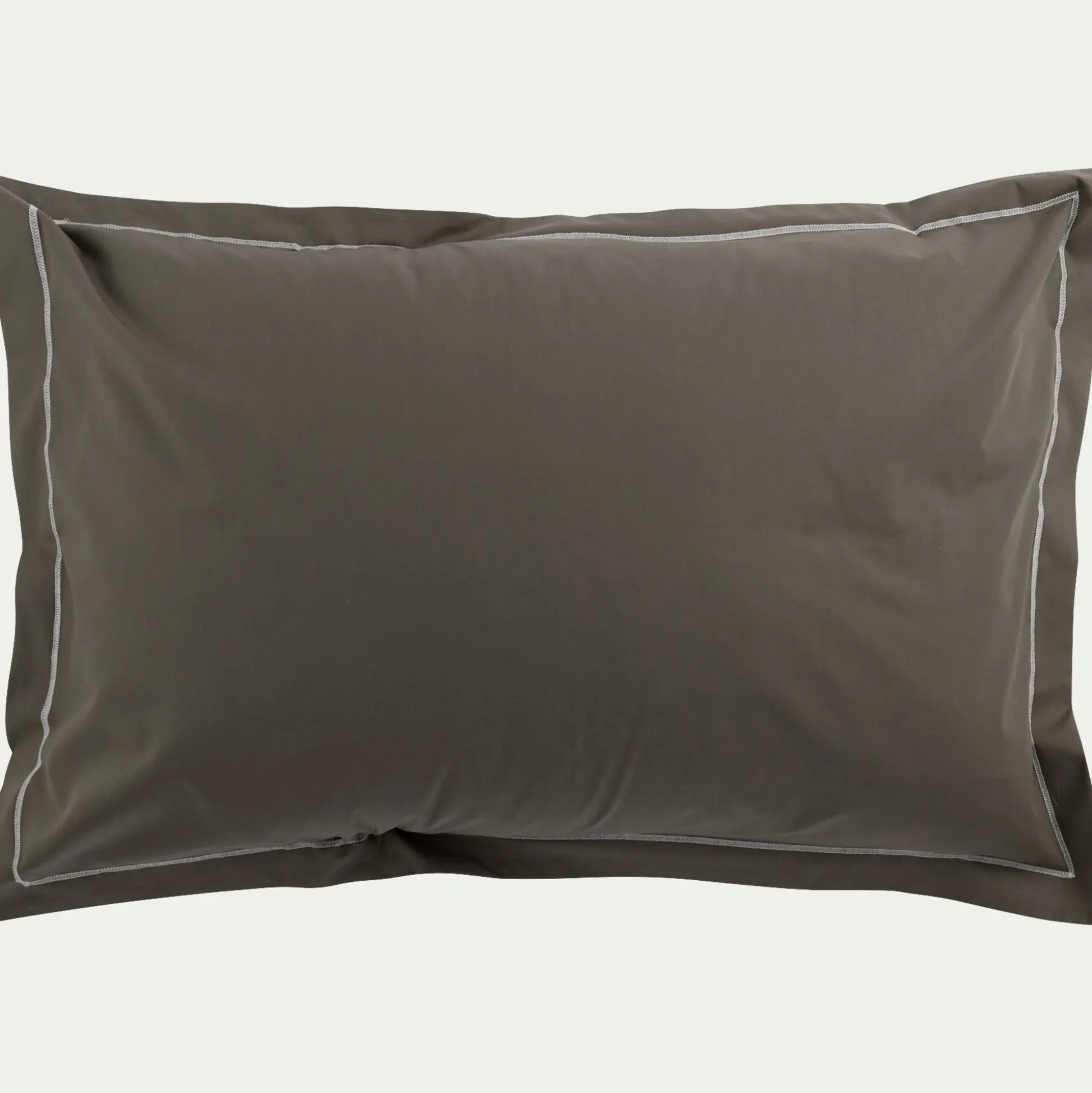 Lot de 2 taies d'oreiller en percale de coton 50x70cm - vert cèdre