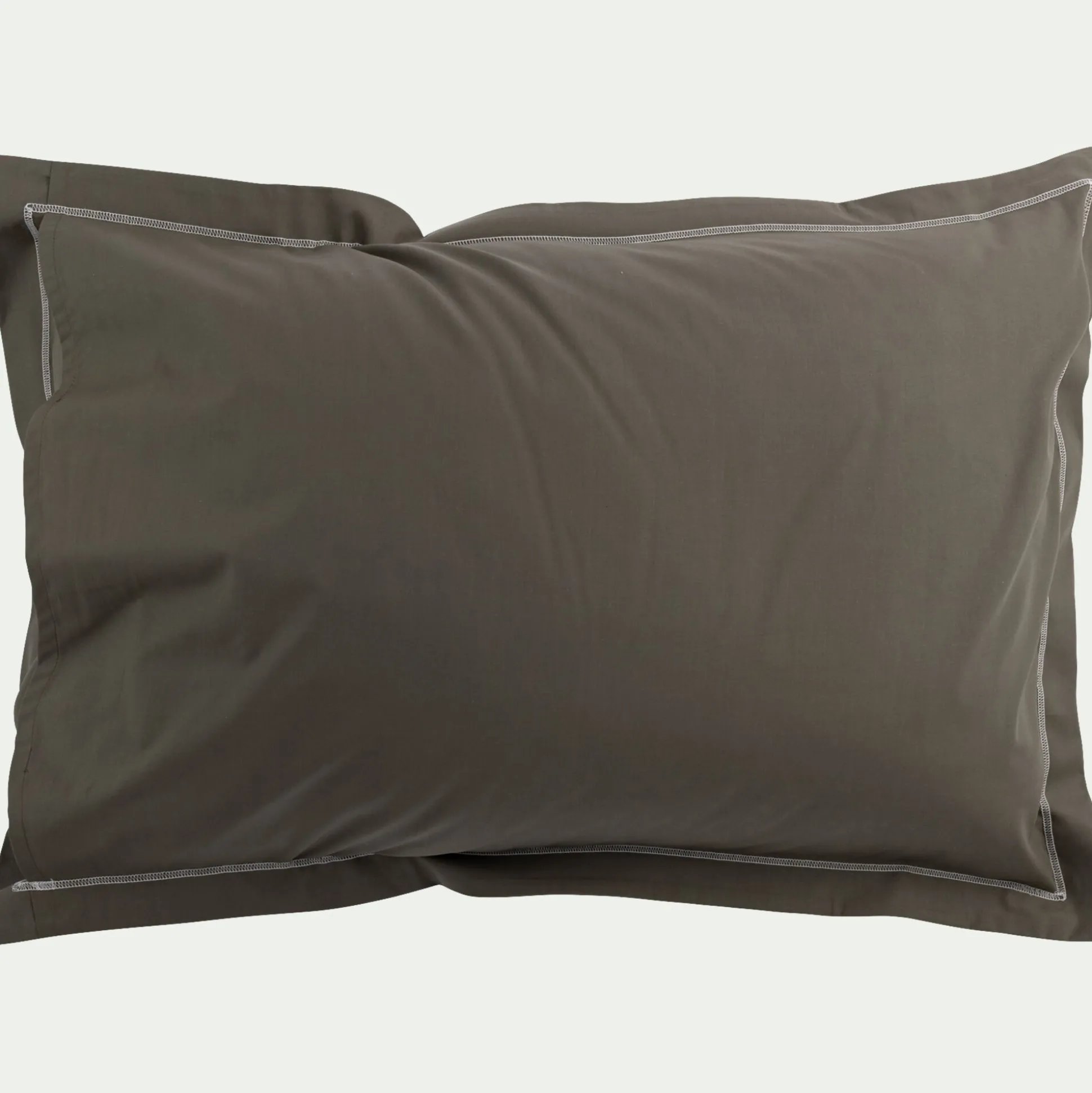 Lot de 2 taies d'oreiller en percale de coton 50x70cm - vert cèdre