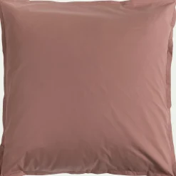 Lot de 2 taies d'oreiller en percale de coton - brun rhassoul 65x65cm