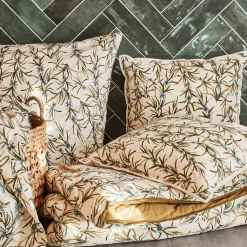 Lot de 2 taies d'oreiller en percale de coton 50x70cm - motifs romarin