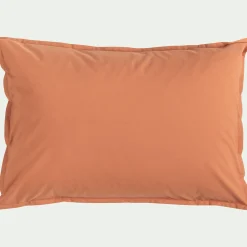 Lot de 2 taies d'oreiller en percale de coton - brun rustrel 50x70cm