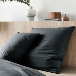 Lot de 2 taies d'oreiller en coton - gris calabrun 65x65ccm