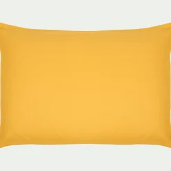 Lot de 2 taies d'oreiller en coton - jaune genet 50x70cm