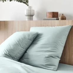 Lot de 2 taies d'oreiller en coton - bleu calaluna 65x65cm