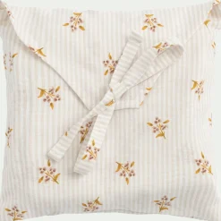 Lot de 2 taies d'oreiller en lin et coton 50x70cm avec motif argan - jaune