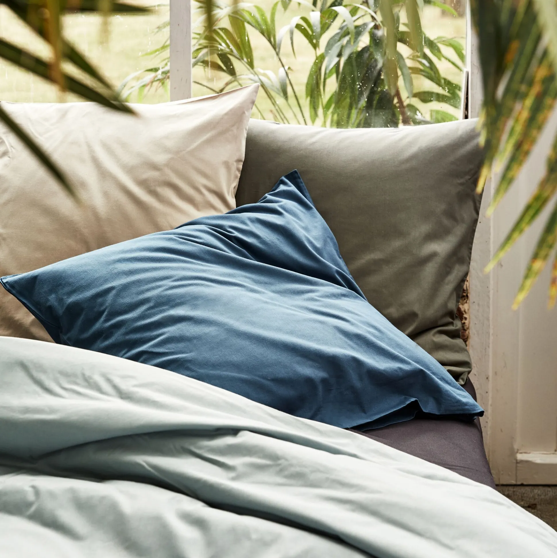 Lot de 2 taies d'oreiller en coton - beige alpilles 65x65cm