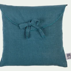 Lot de 2 taies d'oreiller en lin lavé 50x70cm - bleu figuerolles