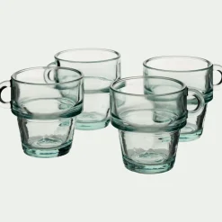 Lot de 4 tasses à café 10cl - transparent