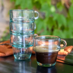 Lot de 4 tasses à café 10cl - transparent