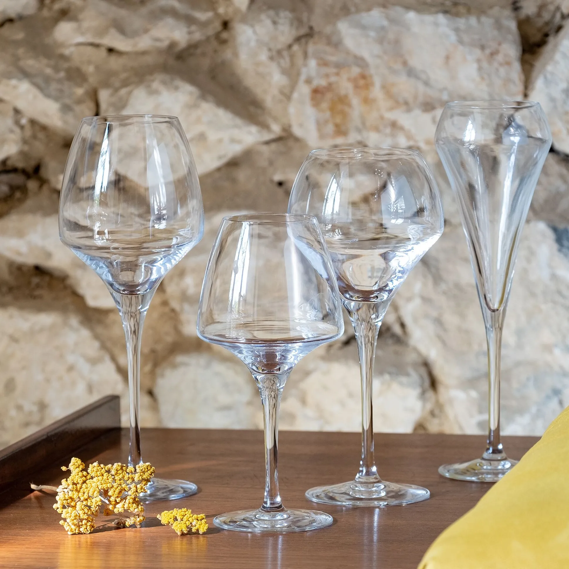 Lot de 6 verres à pied en cristallin 40cl - transparent