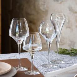 Lot de 6 verres à pied en cristallin 40cl - transparent