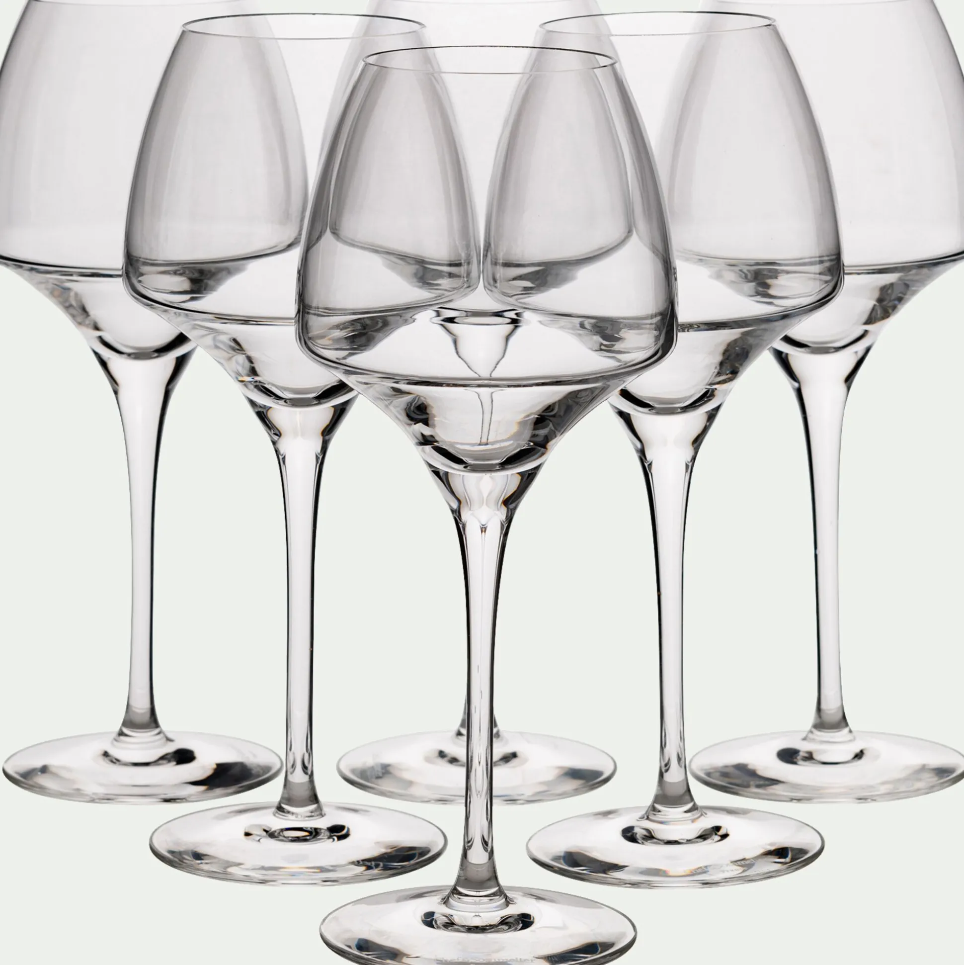 Lot de 6 verres à pied en cristallin 40cl - transparent