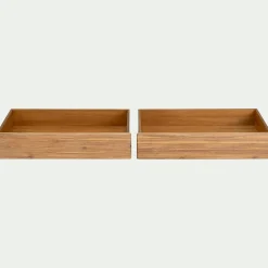 Lot de deux tiroirs de rangement en bois pour lit CORCOVADO - bois clair