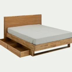 Lot de deux tiroirs de rangement en bois pour lit CORCOVADO - bois clair