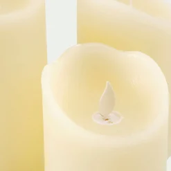 Lot de trois bougies à LED H26cm - blanc