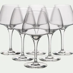 Lots de 6 verres à pied en cristallin 32cl - transparent