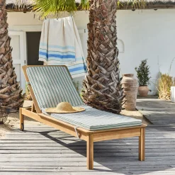 Matelas de bain pliant à motif rayures 190x55cm - beige