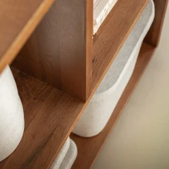 Meuble bas à 3 cases en chêne massif - bois clair