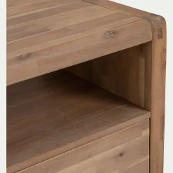 Meuble sous vasque simple mural en acacia L80cm - bois clair
