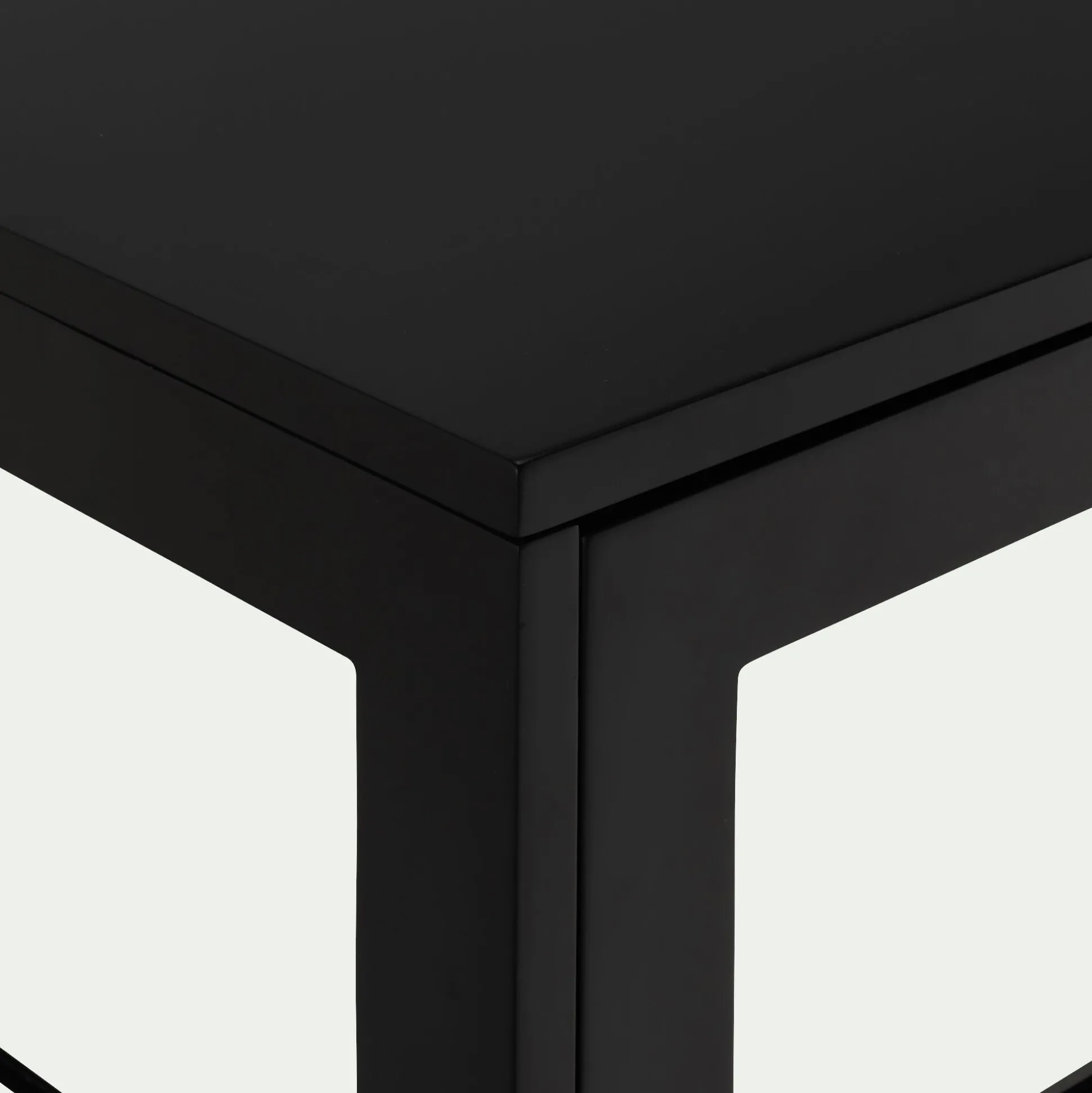 Meuble tv 4 portes en bois et verre - noir L180xl42xH51cm