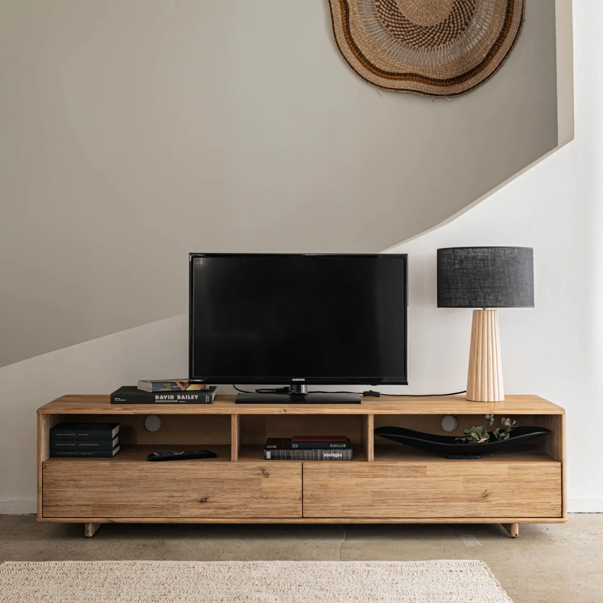 Meuble TV en acacia L170cm - bois clair