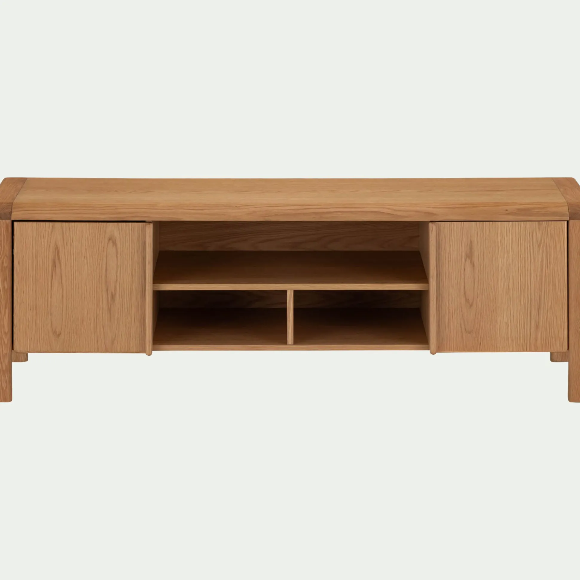 Meuble TV en chêne massif 2 portes - bois clair