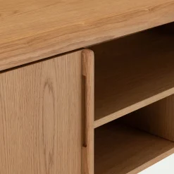 Meuble TV en chêne massif 2 portes - bois clair