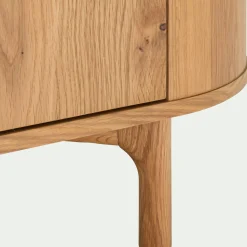 Meuble tv ovale en bois - bois clair L180xl45xH48cm