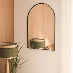 Miroir arche en aluminium l61xH91cm - noir