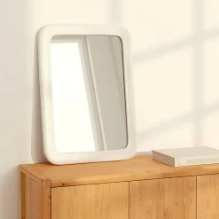 Miroir carré en grès 41,5x51cm - blanc