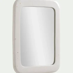 Miroir carré en grès 41,5x51cm - blanc
