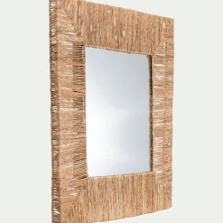 Miroir carré en jonc de mer - naturel 76x76cm