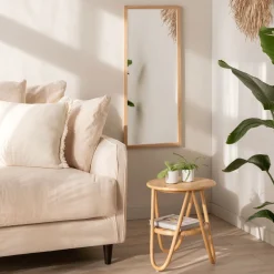 Miroir en bois de chêne - naturel 40x100cm