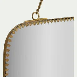 Miroir mural rectangulaire en laiton 21x20,5cm - doré