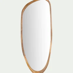Miroir ovale en bois de manguier H120cm - naturel