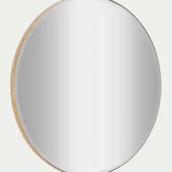 Miroir rond avec pourtour en métal D100 cm - doré