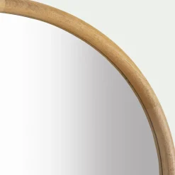 Miroir rond en bois de manguier - naturel D70cm
