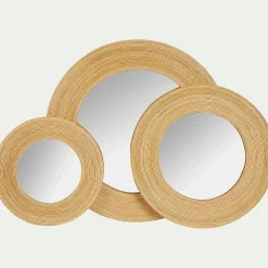 Miroir rond en bois naturel D40,5cm