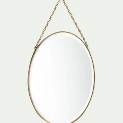 Miroir rond en laiton D30,5cm - doré