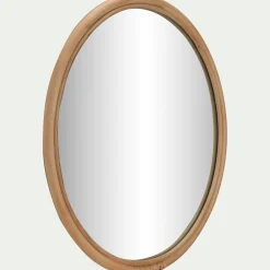 Miroir rond en rotin D60cm - naturel