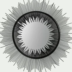 Miroir soleil en acier et verre - gris D81cm