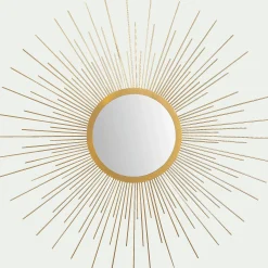 Miroir soleil en métal - doré D64,5cm