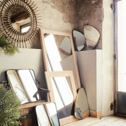 Miroir triangulaire - doré 42x62,5cm