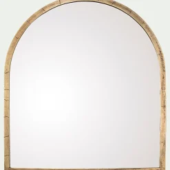 Miroir voûte en métal vieilli - doré 91x102cm