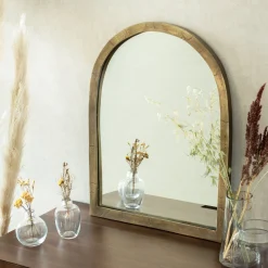 Miroir voûte en métal vieilli - doré 46x61cm