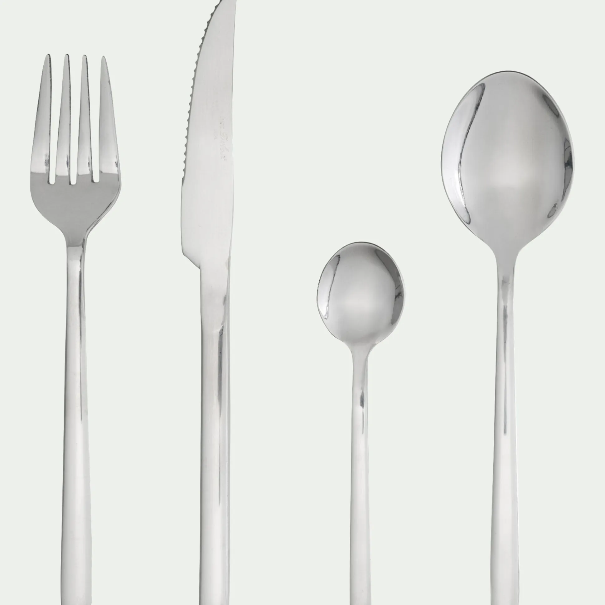 Ménagère 24 pièces en acier inoxydable poli - gris argenté