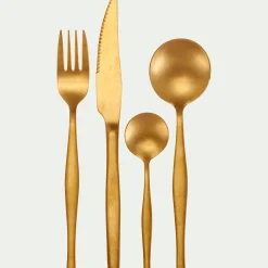 Ménagère 16 pièces en inox - doré